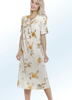 Nachthemd, Kurzarm mit Knopfleiste