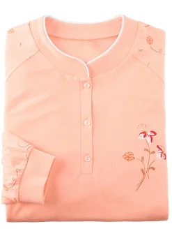 Nachthemd, Langarm mit Bündchen und Knopfleiste