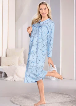 Nachthemd, Langarm mit Knopfleiste