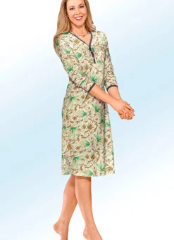 Nachthemd, Langarm mit Knopfleiste