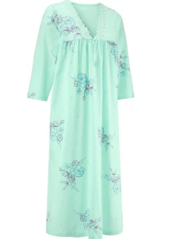 Nachthemd, 3/4-lange Ärmel und V-Ausschnitt