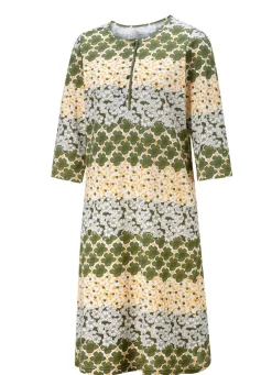 Nachthemd mit Bordürendruck und Kopfleiste