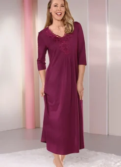 Nachthemd mit Motivspitze, knöchellang