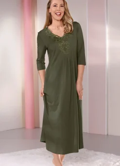 Nachthemd mit Motivspitze, knöchellang