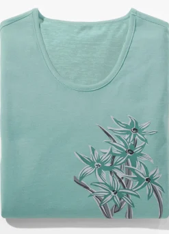 Nachthemd mit platziertem Druck und kurzen Ärmeln