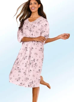 Nachthemd mit Raffungen und 3/4-langen Ärmeln