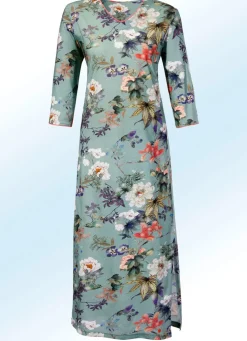 Nachthemd, wadenlang mit 3/4-langen Ärmeln