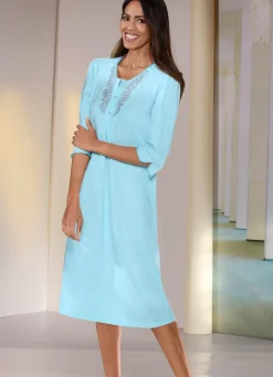 Nachthemd, wadenlang mit Tüllstickereispitze