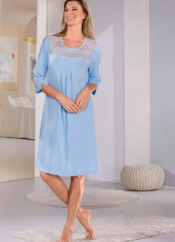 Nachthemd, wadenlang und 3/4 lange Ärmel