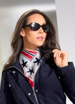 Nickituch mit blauen Seesternen