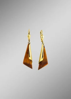 Ohrringe aus Gold mit Tigerauge