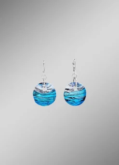 Ohrringe aus Muranoglas in Türkis- und Silbertönen