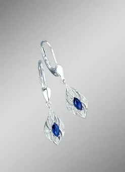 Ohrringe mit Brillanten und echten blauen Safiren