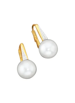Ohrringe mit Brillanten und Süßwasser-Zuchtperlen