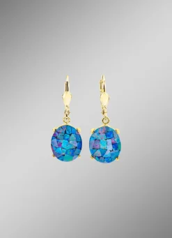 Ohrringe mit Mosaik-Opaltriplette, beh.