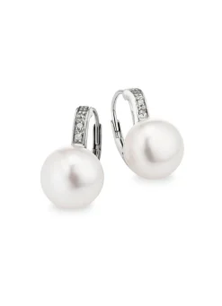 Ohrringe mit Süßwasser-Zuchtperlen und Diamanten