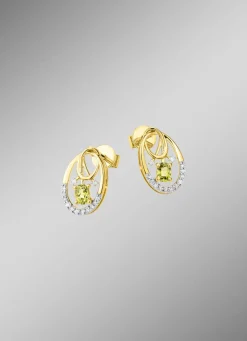 Ohrstecker mit Brillanten und Peridot
