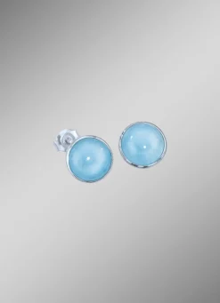 Ohrstecker mit echt Milky-Aquamarin