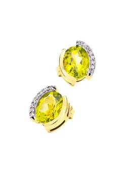 Ohrstecker mit echt Peridot und synth. Zirkonia