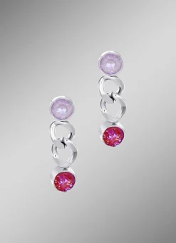 Ohrstecker mit Kristallen in Pink