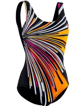 Pacific Fashion Badeanzug mit platziertem Druckdessin und Halbkorsage