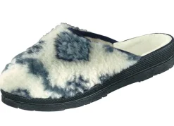 Pantoffel aus bedrucktem Plüschmaterial