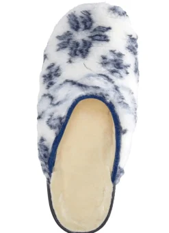 Pantoffel aus bedrucktem Plüschmaterial