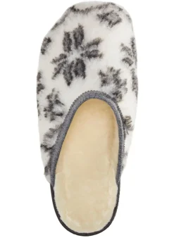 Pantoffel aus bedrucktem Plüschmaterial