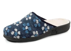 Pantoffel mit Blüten-Dessin