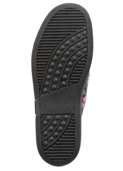 Pantoffel mit Blüten-Dessin