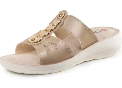 Pantolette mit glänzendem Schmuck