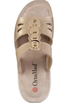 Pantolette mit glänzendem Schmuck