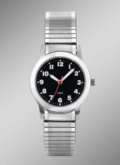 Para-Quartz-Damenuhr mit Edelstahlzugband