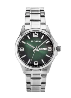 Para-Quartz-Herrenuhr mit Stahlbandgehäuse