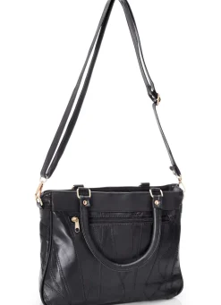 Patchwork-Tasche mit abnehmbarem Umhängeriemen