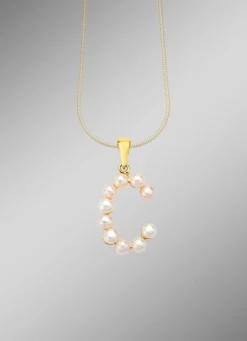 Personalisierte Eleganz: Buchstaben-Anhänger mit Süßwasser-Zuchtperlen