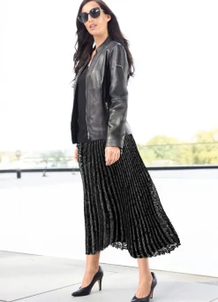 Plissee-Rock aus floraler Spitze