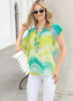 Poncho-Tunika aus Chiffon