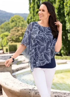 Poncho-Tunika mit eingearbeitetem Top