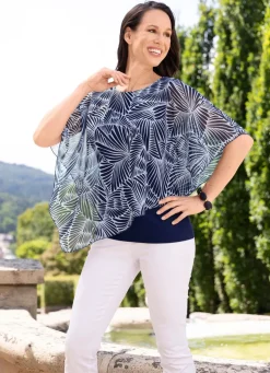 Poncho-Tunika mit eingearbeitetem Top