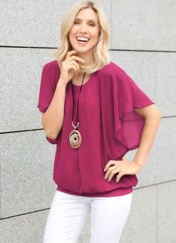 Poncho-Tunika mit eingearbeitetem Top