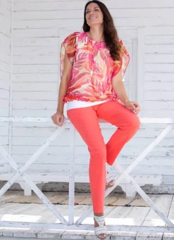 Poncho-Tunika mit eingearbeitetem Top