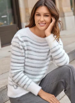 Pullover aus haarigem Effektgarn mit Glitzer