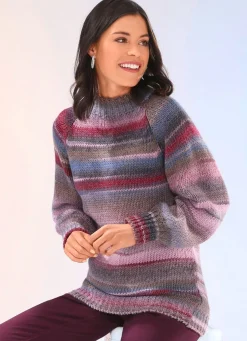 Pullover aus hochwertigem Multicolorgarn mit Schurwolle