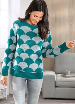 Pullover in flauschigem Jacquard-Dessin