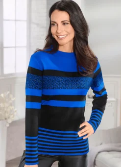 Pullover in Streifen-Mustermix