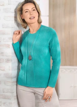 Pullover in Twinset-Optik mit Schurwolle