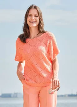 Pullover mit Ajour-Rautendessin