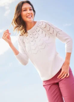 Pullover mit Ajour-Zacken-Dessin