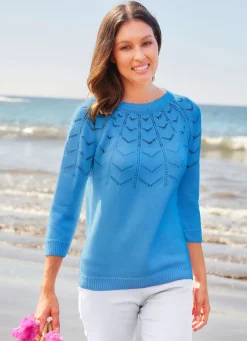 Pullover mit Ajour-Zacken-Dessin